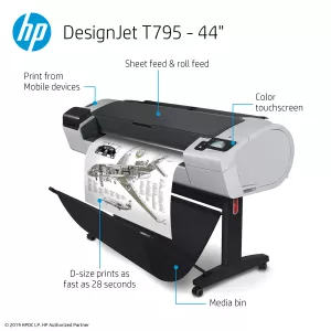 HP DesignJet T795 Large Format Wireless Printer - 44